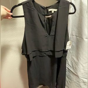 Sleeveless black mini dress